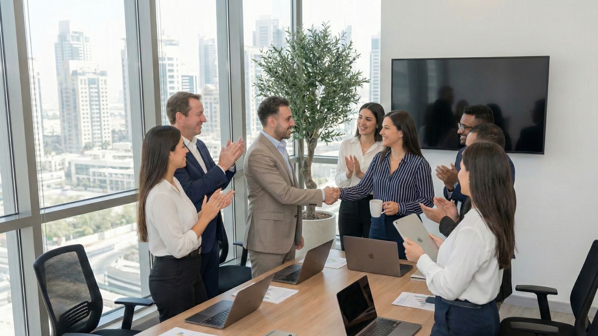 Team celebrating client success